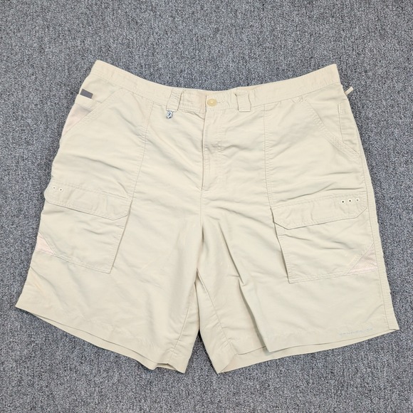 Columbia PFG Cargo Shorts 44W Tan Nylon Performance Fishing Hiking Outdoor Mens — photo 2